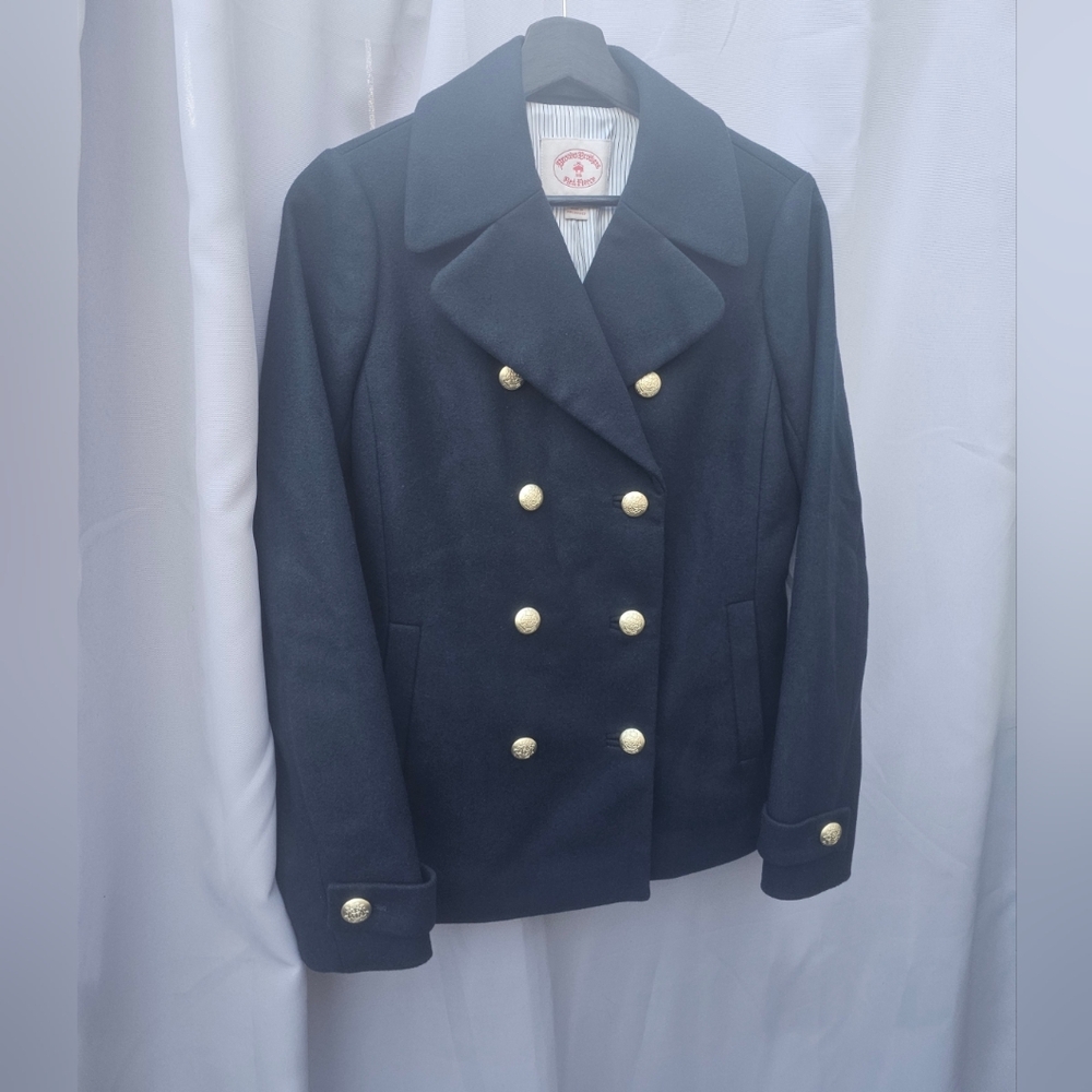 Brooks Brothers Wool Officer Peacoat Navy with Gold Buttons